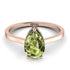 Hidden Halo Pear Peridot Engagement Ring - Mary No. 714