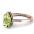 Hidden Halo Pear Peridot Engagement Ring - Mary No. 702