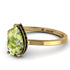 Hidden Halo Pear Peridot Engagement Ring - Mary No. 707