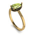Hidden Halo Pear Peridot Engagement Ring - Mary No. 707