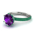 Hidden Halo Round Amethyst Engagement Ring - Ashley No. 306