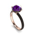 Hidden Halo Round Amethyst Engagement Ring - Ashley No. 308