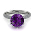 Hidden Halo Round Amethyst Engagement Ring - Ashley No. 303 image 3