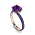 Hidden Halo Round Amethyst Engagement Ring - Ashley No. 314