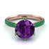 Hidden Halo Round Amethyst Engagement Ring - Ashley No. 305