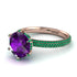 Hidden Halo Round Amethyst Engagement Ring - Ashley No. 305