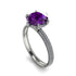 Hidden Halo Round Amethyst Engagement Ring - Ashley No. 303