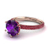 Hidden Halo Round Amethyst Engagement Ring - Ashley No. 311