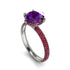 Hidden Halo Round Amethyst Engagement Ring - Ashley No. 312