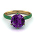 Hidden Halo Round Amethyst Engagement Ring - Ashley No. 304 image 3