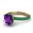 Hidden Halo Round Amethyst Engagement Ring - Ashley No. 304