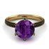 Hidden Halo Round Amethyst Engagement Ring - Ashley No. 307