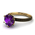 Hidden Halo Round Amethyst Engagement Ring - Ashley No. 307 image 1