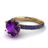 Hidden Halo Round Amethyst Engagement Ring - Ashley No. 313
