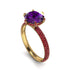 Hidden Halo Round Amethyst Engagement Ring - Ashley No. 310
