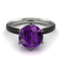 Hidden Halo Round Amethyst Engagement Ring - Ashley No. 309 image 3