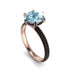 Hidden Halo Round Aquamarine Engagement Ring - Ashley No. 408