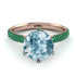 Hidden Halo Round Aquamarine Engagement Ring - Ashley No. 405