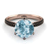 Hidden Halo Round Aquamarine Engagement Ring - Ashley No. 408 image 3