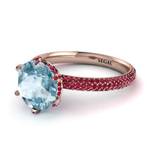 Hidden Halo Round Aquamarine Engagement Ring - Ashley No. 411 image 1