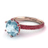 Hidden Halo Round Aquamarine Engagement Ring - Ashley No. 411