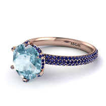 Hidden Halo Round Aquamarine Engagement Ring - Ashley No. 414 image 1