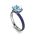 Hidden Halo Round Aquamarine Engagement Ring - Ashley No. 415