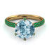 Hidden Halo Round Aquamarine Engagement Ring - Ashley No. 404
