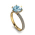 Hidden Halo Round Aquamarine Engagement Ring - Ashley No. 401