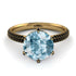 Hidden Halo Round Aquamarine Engagement Ring - Ashley No. 407