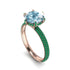 Hidden Halo Round Aquamarine Engagement Ring - Ashley No. 405