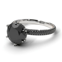 Hidden Halo Round Black Diamond Engagement Ring - Ashley No. 39 image 1