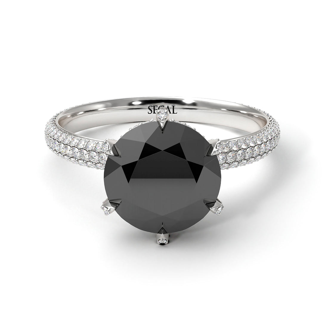 Hidden Halo Round Diamond Engagement Ring - Ashley No. 9