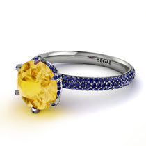 Hidden Halo Round Citrine Engagement Ring - Ashley No. 615 image 1