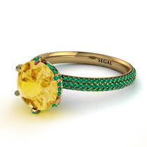Hidden Halo Round Citrine Engagement Ring - Ashley No. 604 image 1