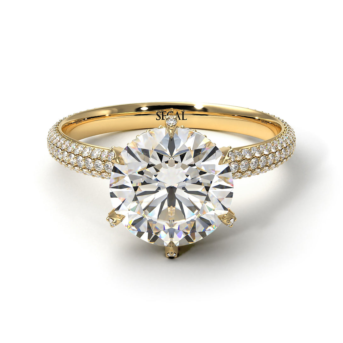 Hidden Halo Round Diamond Engagement Ring - Ashley No. 1
