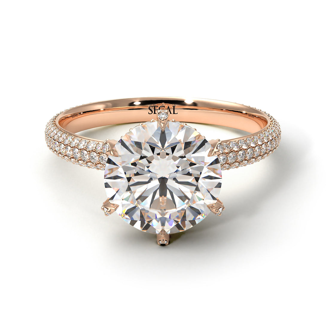 Hidden Halo Round Diamond Engagement Ring - Ashley No. 2