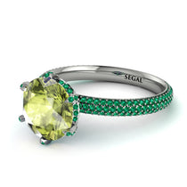 Hidden Halo Round Peridot Engagement Ring - Ashley No. 706 image 1