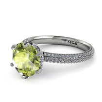 Hidden Halo Round Peridot Engagement Ring - Ashley No. 703 image 1