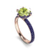 Hidden Halo Round Peridot Engagement Ring - Ashley No. 714