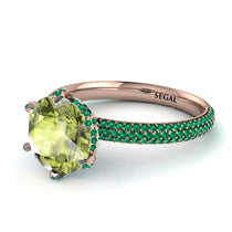 Hidden Halo Round Peridot Engagement Ring - Ashley No. 705 image 1