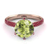 Hidden Halo Round Peridot Engagement Ring - Ashley No. 711