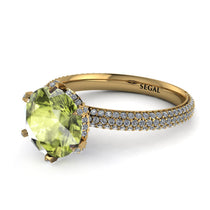 Hidden Halo Round Peridot Engagement Ring - Ashley No. 701 image 1