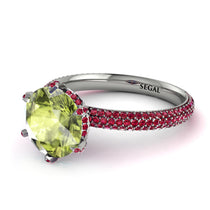 Hidden Halo Round Peridot Engagement Ring - Ashley No. 712 image 1