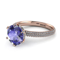 Hidden Halo Round Tanzanite Engagement Ring - Ashley No. 202 image 1