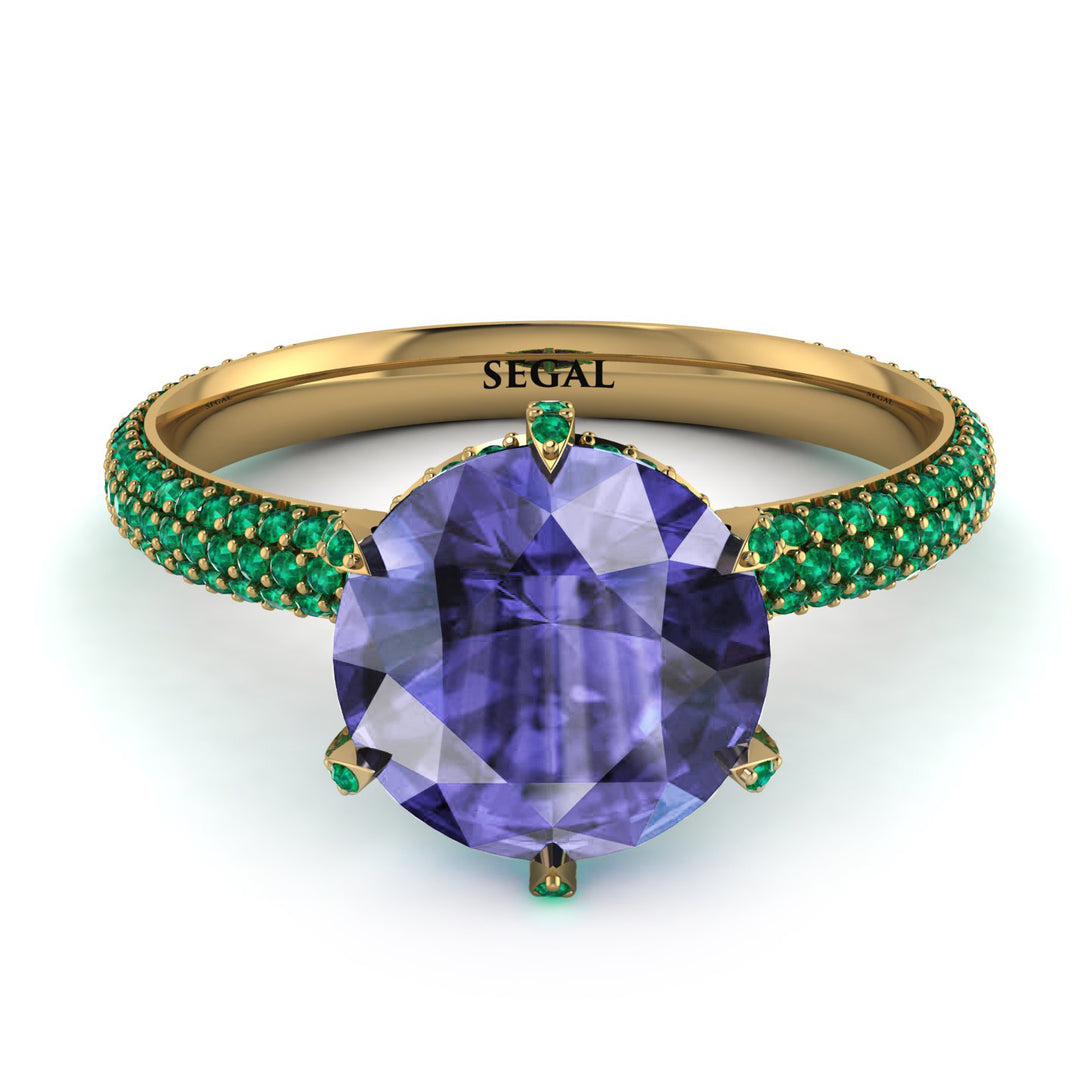 Hidden Halo Round Tanzanite Engagement Ring - Ashley No. 204
