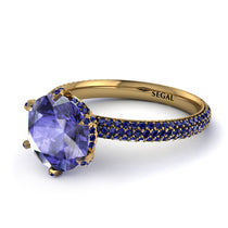 Hidden Halo Round Tanzanite Engagement Ring - Ashley No. 213 image 1