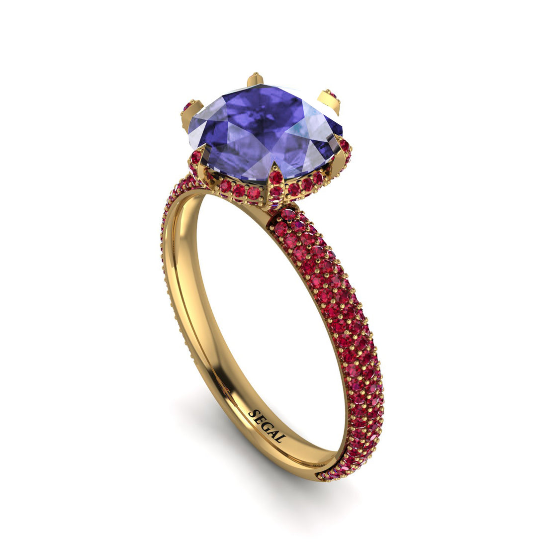 Hidden Halo Round Tanzanite Engagement Ring - Ashley No. 210