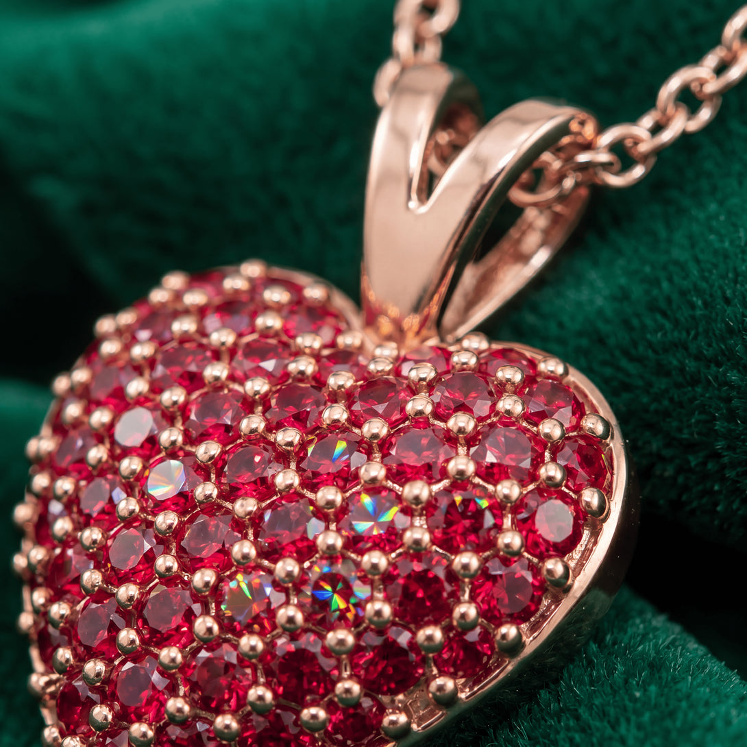 Dazzling Ruby Heart Gold Pendant - Kiara No. 11