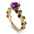 Leaves All Around Yellow Gold Amethyst Ring - Sydney 2ct No. 307